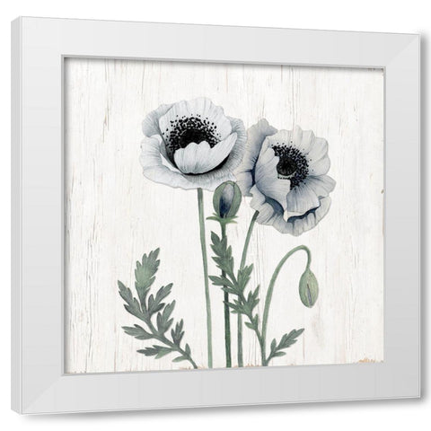 Poppies I White Modern Wood Framed Art Print by Gunn, Kourtni