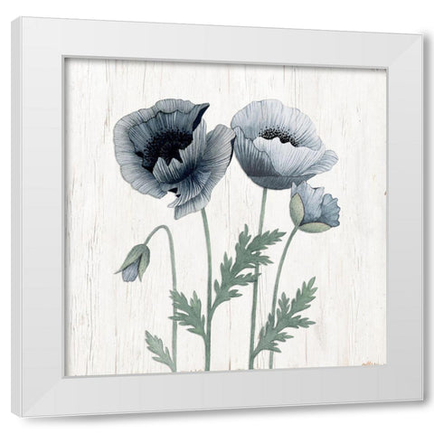 Poppies II White Modern Wood Framed Art Print by Gunn, Kourtni