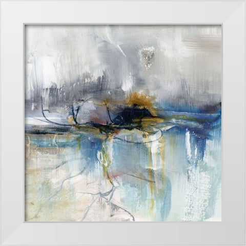 Abstract Striation I White Modern Wood Framed Art Print by Chang, Stella