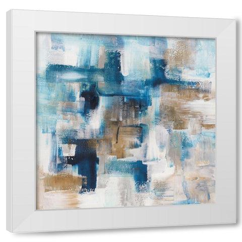 Teal Array White Modern Wood Framed Art Print by Chang, Stella