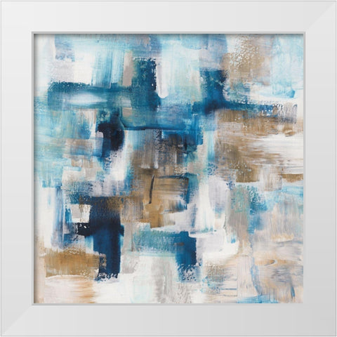 Teal Array White Modern Wood Framed Art Print by Chang, Stella