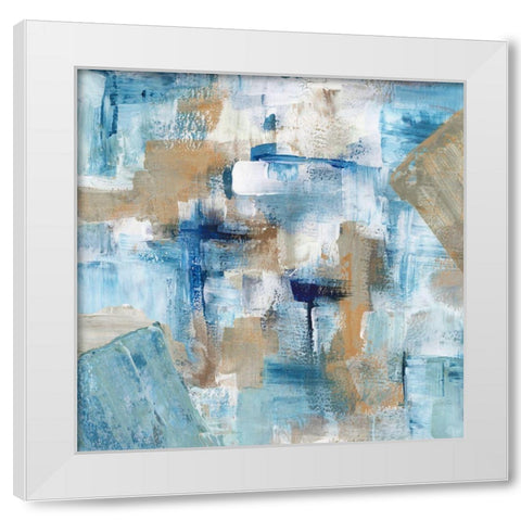 Teal Infusion White Modern Wood Framed Art Print by Chang, Stella