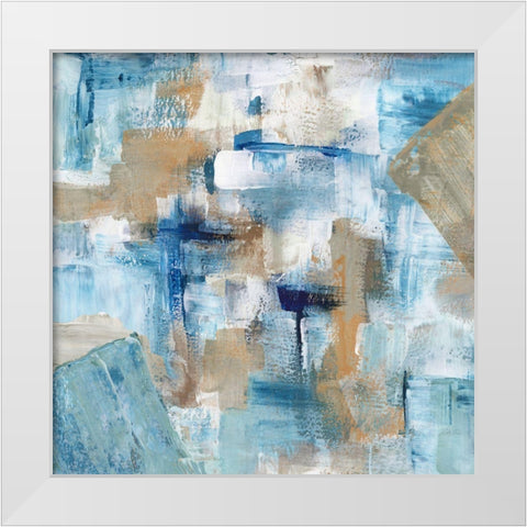 Teal Infusion White Modern Wood Framed Art Print by Chang, Stella