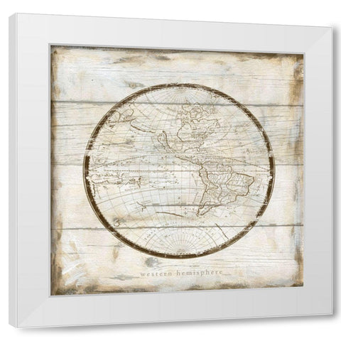 Western Hemispheres White Modern Wood Framed Art Print by Robinson, Carol