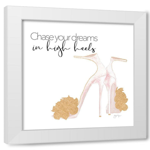 Chase Your Dreams White Modern Wood Framed Art Print by Tava Studios