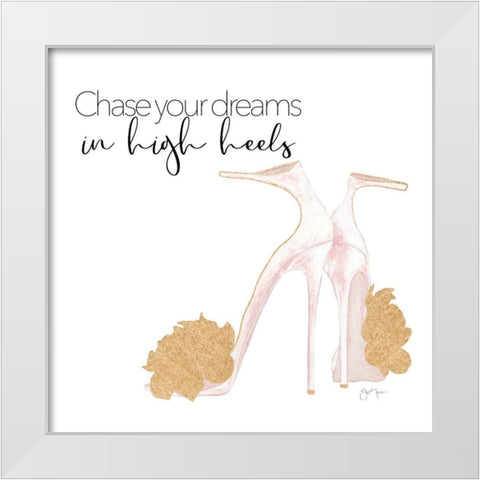 Chase Your Dreams White Modern Wood Framed Art Print by Tava Studios