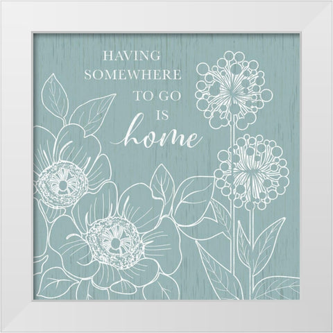 Home Floral  Sketch White Modern Wood Framed Art Print by Knutsen, Conrad