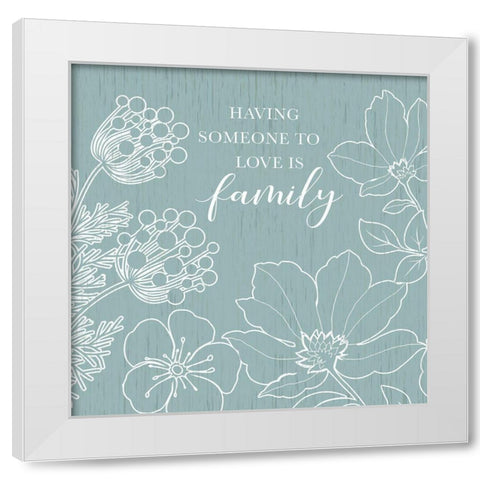 Family Floral Sketch White Modern Wood Framed Art Print by Knutsen, Conrad