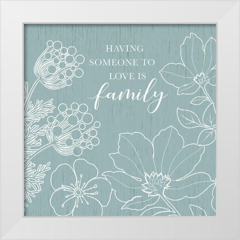 Family Floral Sketch White Modern Wood Framed Art Print by Knutsen, Conrad