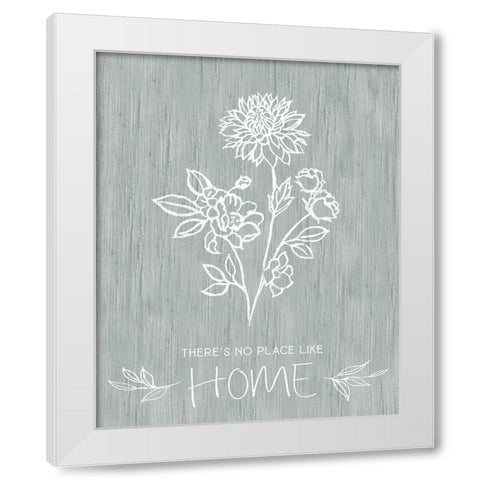 No Place Like Home Sketch White Modern Wood Framed Art Print by Tava Studios