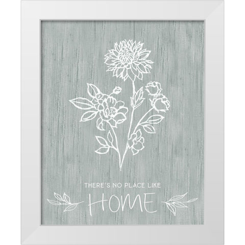 No Place Like Home Sketch White Modern Wood Framed Art Print by Tava Studios