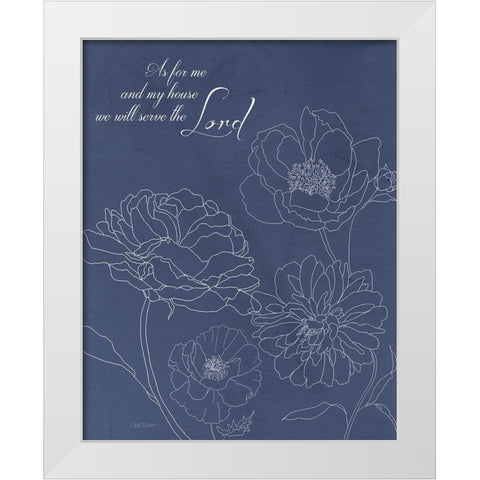 Serve the Lord Floral Sketch White Modern Wood Framed Art Print by Robinson, Carol