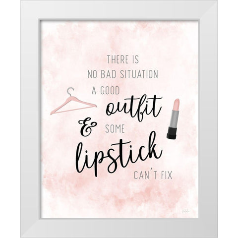 Outfit and Lipstick White Modern Wood Framed Art Print by Carpentieri, Natalie