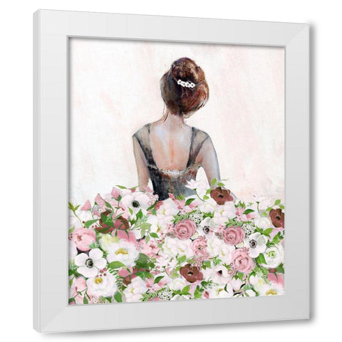 Floral Contemplation I White Modern Wood Framed Art Print by Tava Studios