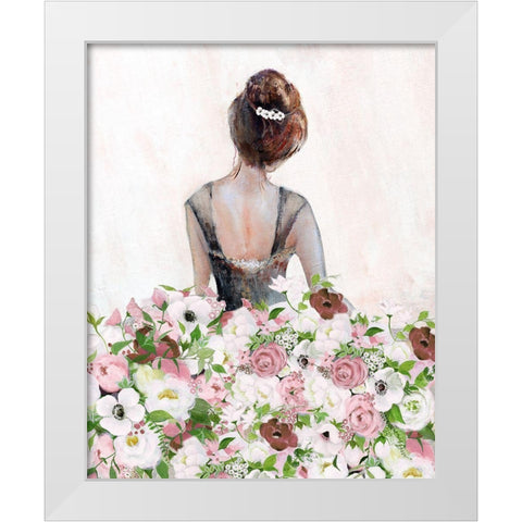Floral Contemplation I White Modern Wood Framed Art Print by Tava Studios