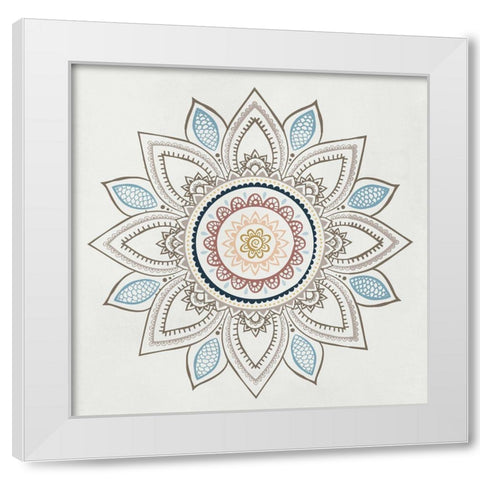 Soft Mandala Burst I White Modern Wood Framed Art Print by Knutsen, Conrad