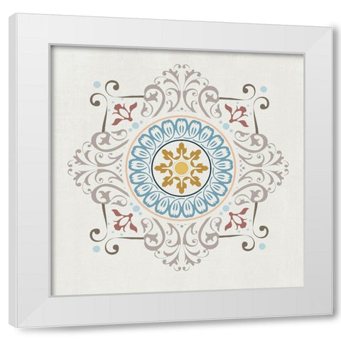 Soft Mandala Burst II White Modern Wood Framed Art Print by Knutsen, Conrad