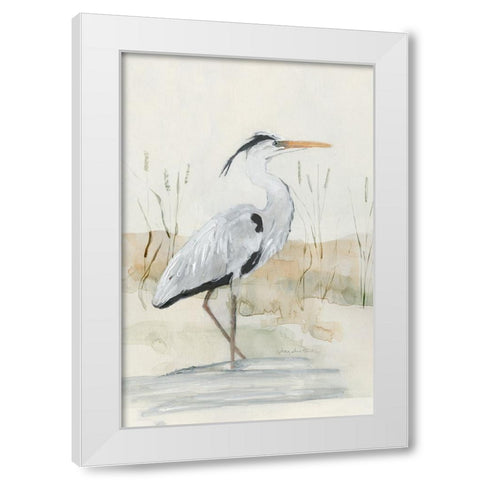 Heron I White Modern Wood Framed Art Print by Swatland, Sally