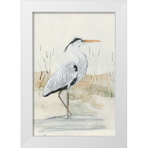 Heron I White Modern Wood Framed Art Print by Swatland, Sally