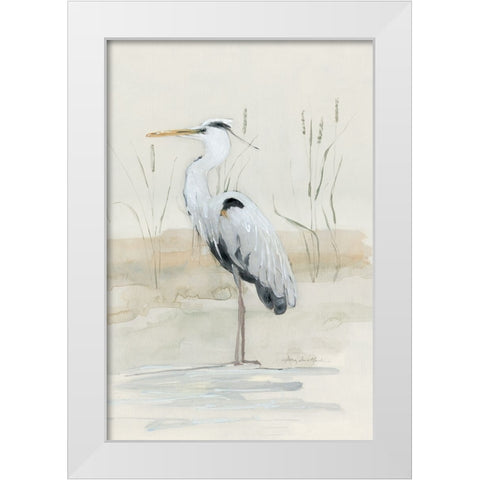 Heron II White Modern Wood Framed Art Print by Swatland, Sally