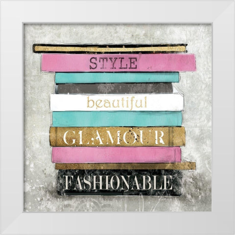 Fashion Books II White Modern Wood Framed Art Print by Robinson, Carol