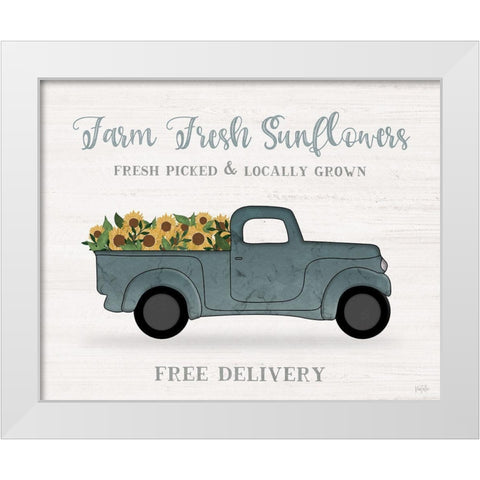 Farmers Market Truck White Modern Wood Framed Art Print by Carpentieri, Natalie