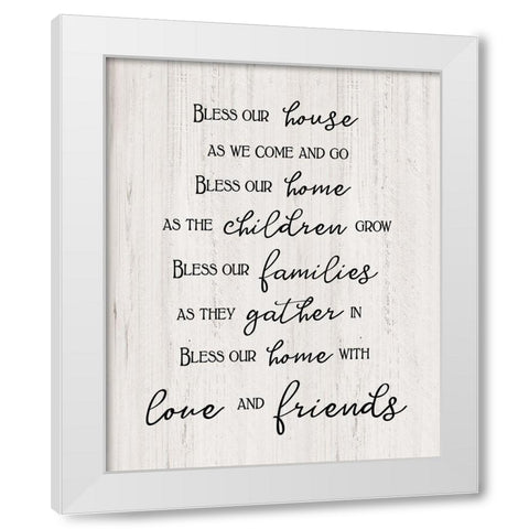 Love And Friends White Modern Wood Framed Art Print by CAD Designs