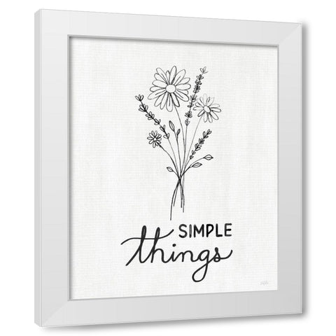 Simple Things Sketch White Modern Wood Framed Art Print by Carpentieri, Natalie