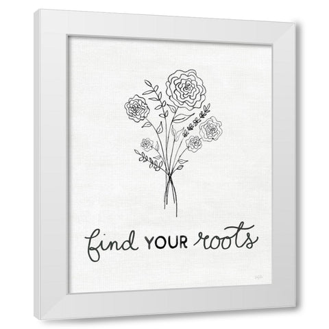 Find Your Roots Sketch White Modern Wood Framed Art Print by Carpentieri, Natalie