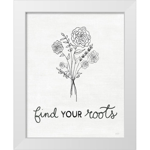 Find Your Roots Sketch White Modern Wood Framed Art Print by Carpentieri, Natalie
