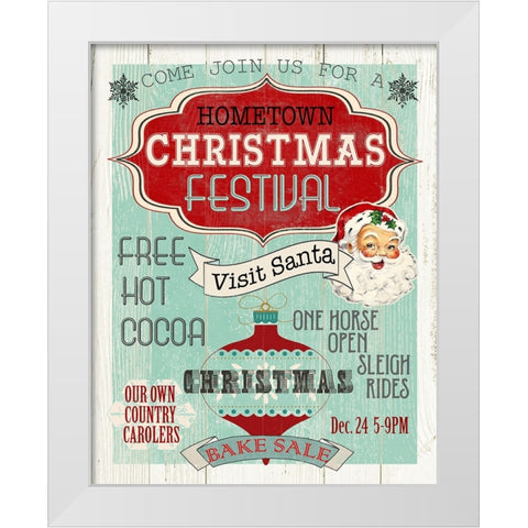 Bright Christmas Festival White Modern Wood Framed Art Print by Robinson, Carol