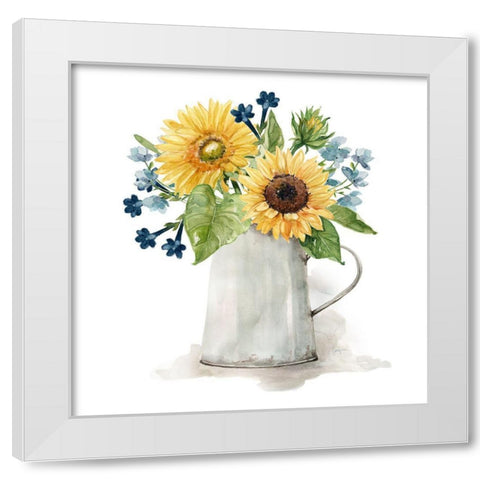 Sunflower Day II White Modern Wood Framed Art Print by Finn, Livi
