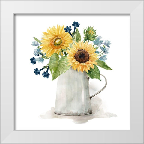 Sunflower Day II White Modern Wood Framed Art Print by Finn, Livi