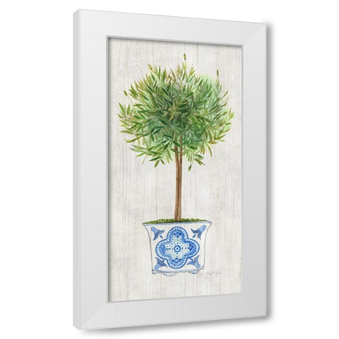 Rosemary Topiary White Modern Wood Framed Art Print by Tava Studios