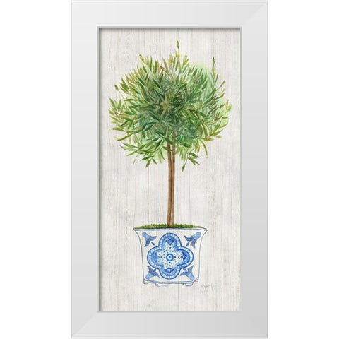 Rosemary Topiary White Modern Wood Framed Art Print by Tava Studios