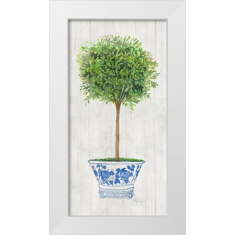 Thyme Topiary White Modern Wood Framed Art Print by Tava Studios