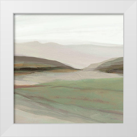 Earths Gentle Layers White Modern Wood Framed Art Print by Robinson, Carol