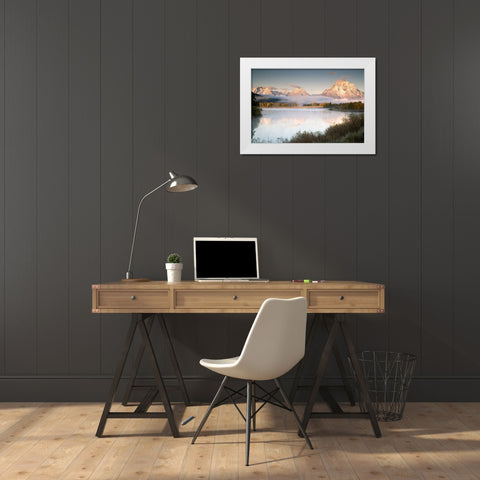 Snake River Fog White Modern Wood Framed Art Print by Delimont, Danita