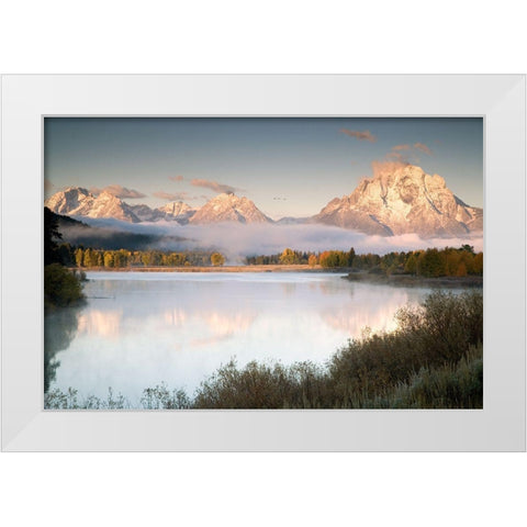 Snake River Fog White Modern Wood Framed Art Print by Delimont, Danita