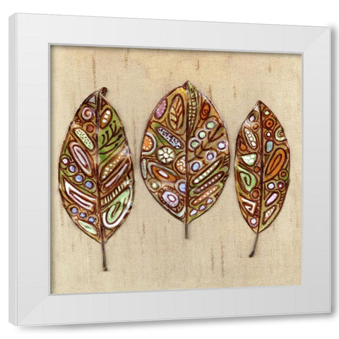 Bohemian Leaf Trio I White Modern Wood Framed Art Print by Pattinian, Merri