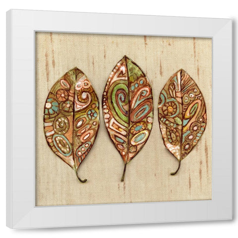 Bohemian Leaf Trio II White Modern Wood Framed Art Print by Pattinian, Merri