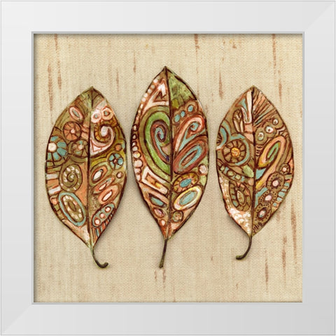 Bohemian Leaf Trio II White Modern Wood Framed Art Print by Pattinian, Merri