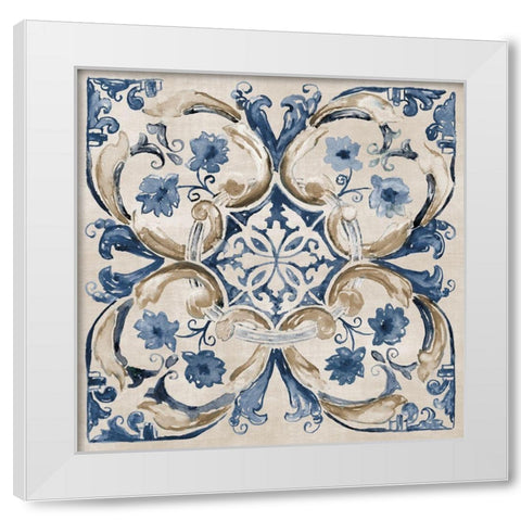 Moroccan Tile I White Modern Wood Framed Art Print by Nan