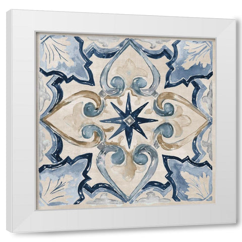 Moroccan Tile II White Modern Wood Framed Art Print by Nan