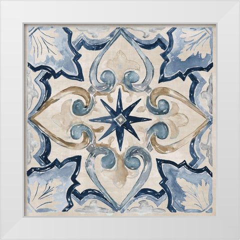 Moroccan Tile II White Modern Wood Framed Art Print by Nan