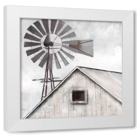 Lofty View White Modern Wood Framed Art Print by Nan