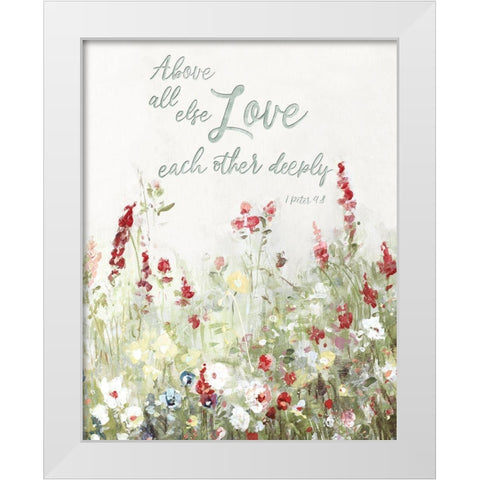 Love Meadow White Modern Wood Framed Art Print by Swatland, Sally