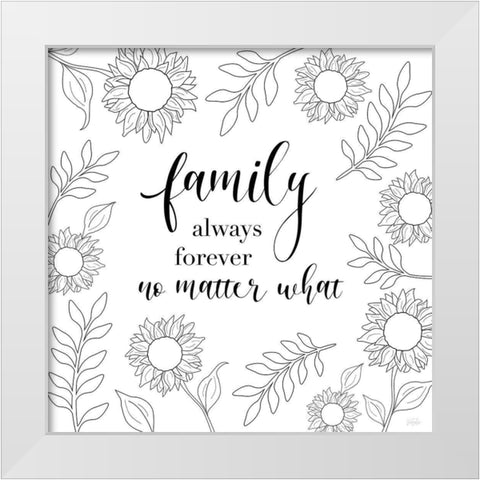 Family Always Forever White Modern Wood Framed Art Print by Carpentieri, Natalie