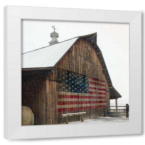 America Proud White Modern Wood Framed Art Print by Robinson, Carol