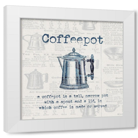 Coffeepot White Modern Wood Framed Art Print by Jill, Susan